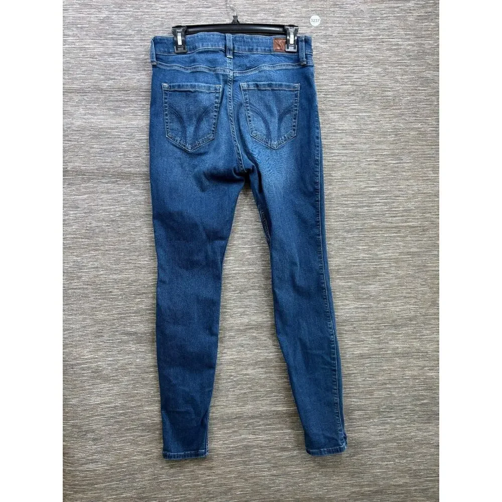 Hollister High Rise Super Skinny Jeans Womens Size 12R Blue Denim Stretch